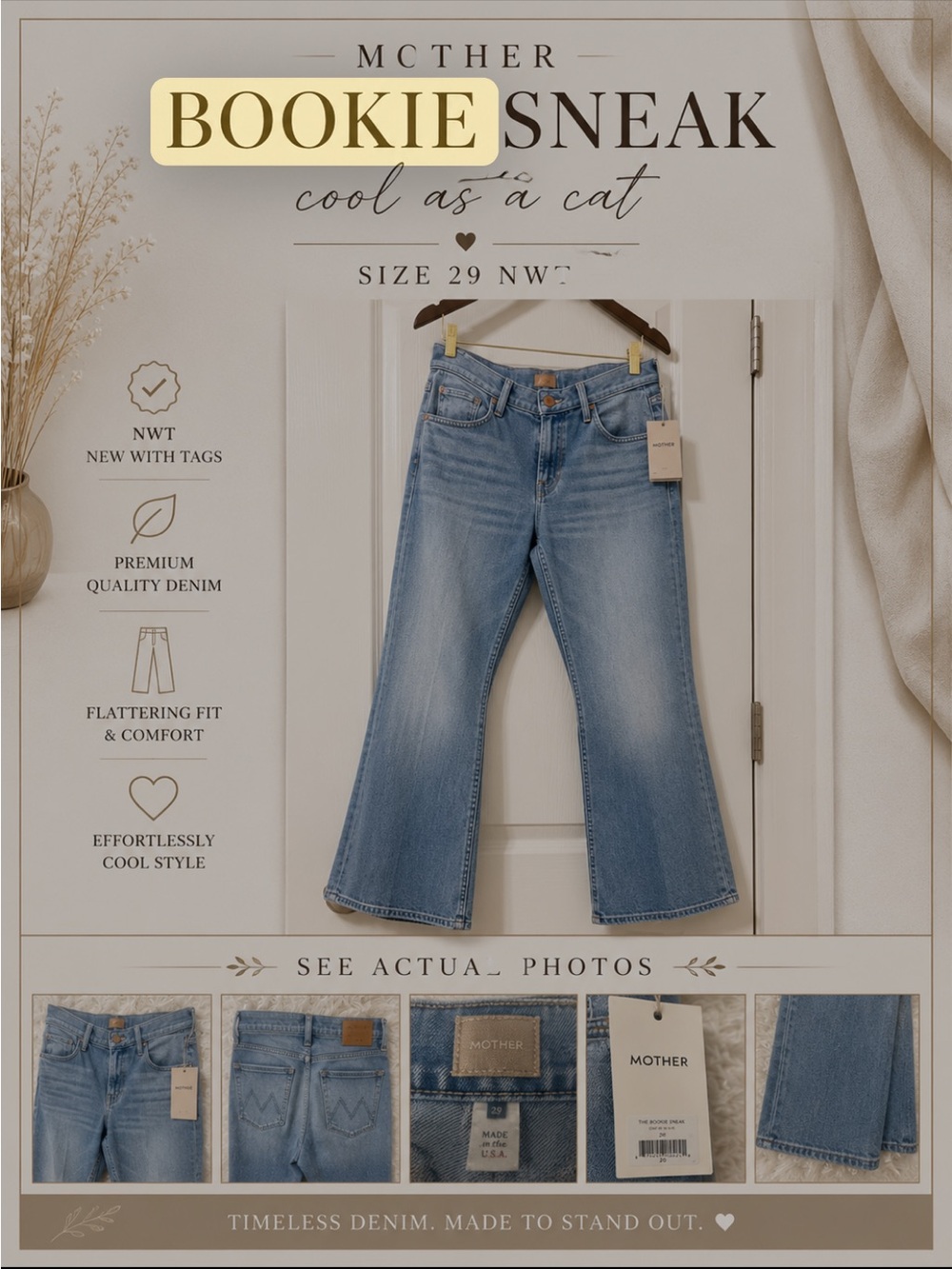 Mothers Bookie Sneak “ cool as a cat” 29 NWT